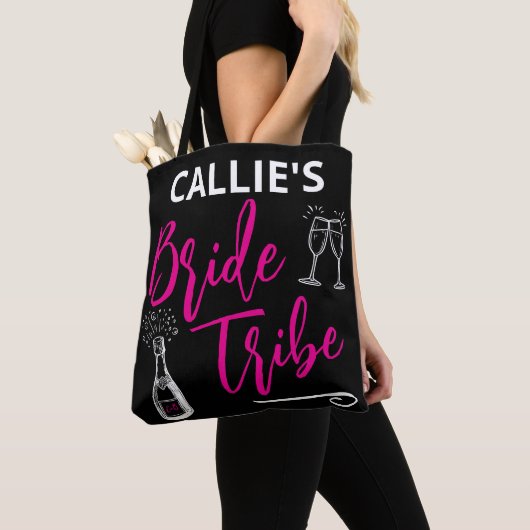 Custom Bride Tribe Bachelorette Party Tote Bag (Dichtbij)