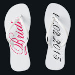 Custom Bride voeg uw eigen huwelijksdatum doucheka Teenslippers<br><div class="desc">Custom Bride teenslippers - voeg uw eigen bruiloft of jubileum datum leuke aanpasbare vrijgezellenfeest cadeau.</div>