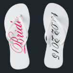 Custom Bride voeg uw eigen huwelijksdatum doucheka Teenslippers<br><div class="desc">Custom Bride teenslippers - voeg uw eigen bruiloft of jubileum datum leuke aanpasbare vrijgezellenfeest cadeau.</div>
