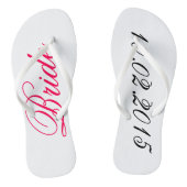 Custom Bride voeg uw eigen huwelijksdatum doucheka Teenslippers (Voetbed)