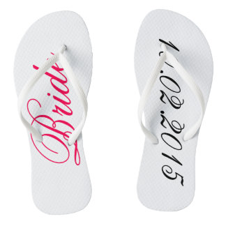 Custom Bride voeg uw eigen huwelijksdatum doucheka Teenslippers