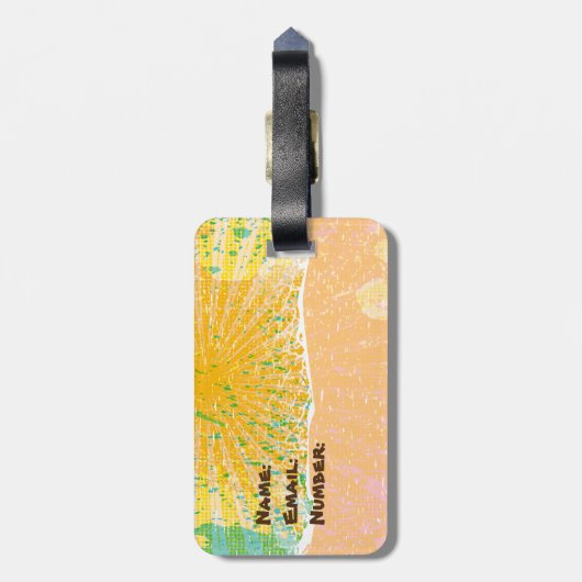 Custom, Bright and Sunny Florida Bagagelabel (Achterkant verticaal)
