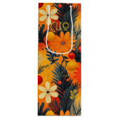 Custom Bright Bloemen en Feestelijke Gift Bag Wijn Cadeautas (Voorkant)