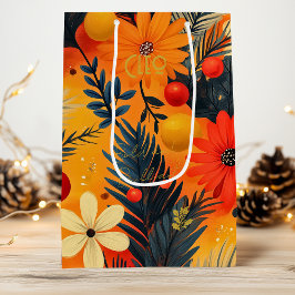 Custom Bright Bloemen en Feestelijke Gift Bag Wijn Cadeautas