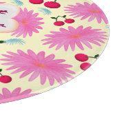 Custom Bright Pink Floral Cherry Pattern  Snijplank (Hoek)