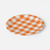 Custom Bright Sinaasappel Gingham Papieren Bordje (Gekanteld)