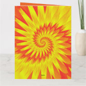 Custom Bright Sinaasappel Yellow Tie Dye Peace Sig Kaart (Achterkant)