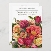 Custom Bright Waterverf Floral Funeral Program Programmakaart (Voorkant / Achterkant)