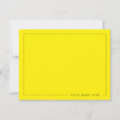 Custom Bright Yellow Flat Note Card with Name Notitiekaartje (Voorkant)