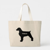 CUSTOM Brittany Dog Silhouette Grote Tote Bag (Achterkant)