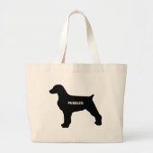 CUSTOM Brittany Dog Silhouette Grote Tote Bag (Voorkant)