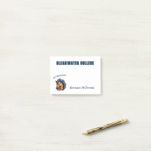 CUSTOM Broncos hengst mascotte | Blauw & Sinaasapp Post-it® Notes (Op bureau)