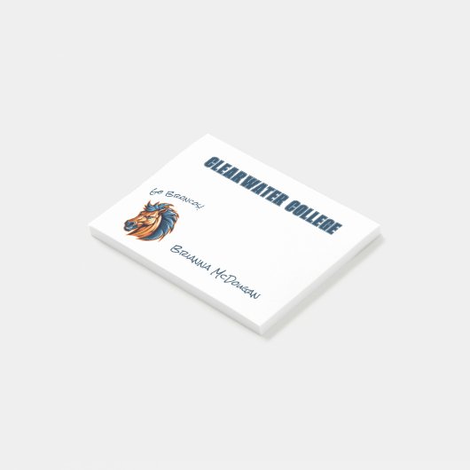 CUSTOM Broncos hengst mascotte | Blauw & Sinaasapp Post-it® Notes (Schuin)