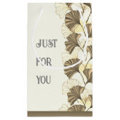 Custom Brown and White Leaf Dank u Klein Cadeauzakje (Achterkant)