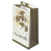 Custom Brown and White Leaf Dank u Klein Cadeauzakje (Voorkant Gekanteld)