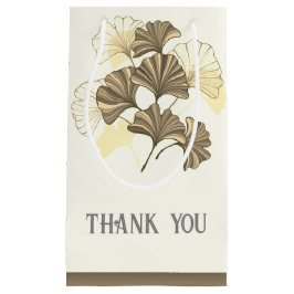 Custom Brown and White Leaf Dank u Klein Cadeauzakje