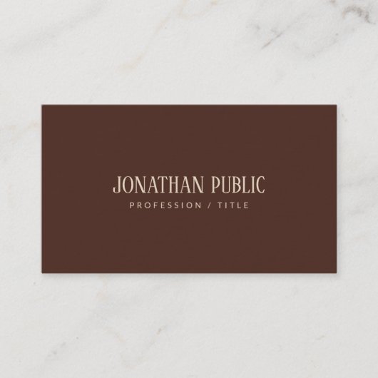Custom Brown & Beige Template Luxe Premium Thick Visitekaartje (Voorkant)