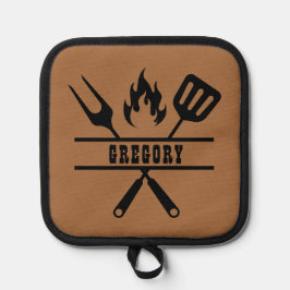 Custom Brown Grilling Apron Pannenlap