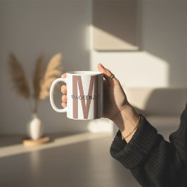 Custom Brown Monogram Mug Gift for Aunts & Women Koffiemok