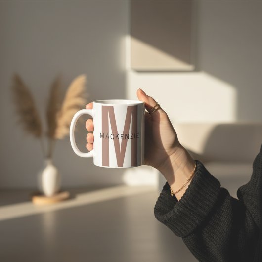 Custom Brown Monogram Mug Gift for Aunts & Women Koffiemok