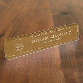 Custom Brown Name Plate for Professionals Naambordje (Zijkant)