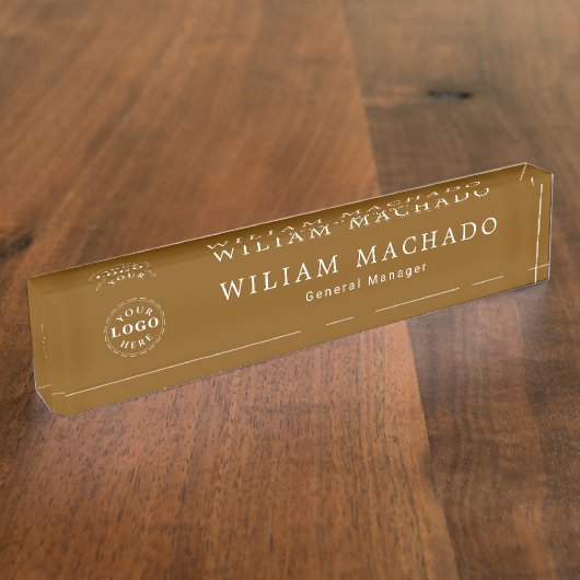 Custom Brown Name Plate for Professionals Naambordje (Zijkant)