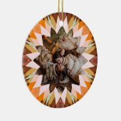 Custom Brown Orange Christmas Star Photo Gift Tree Keramisch Ornament (Rechts)