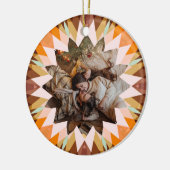 Custom Brown Orange Christmas Star Photo Gift Tree Keramisch Ornament (Links)