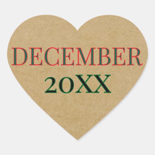 CUSTOM BROWN PAPER HEART STICKER (Voorkant)