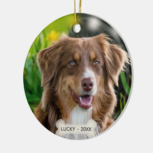 Custom Brown Shepherd Dog Foto Keramisch Ornament (Links)