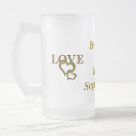 Custom bruid bruidegom liefde hart Frosted Glass M Matglas Bierpul