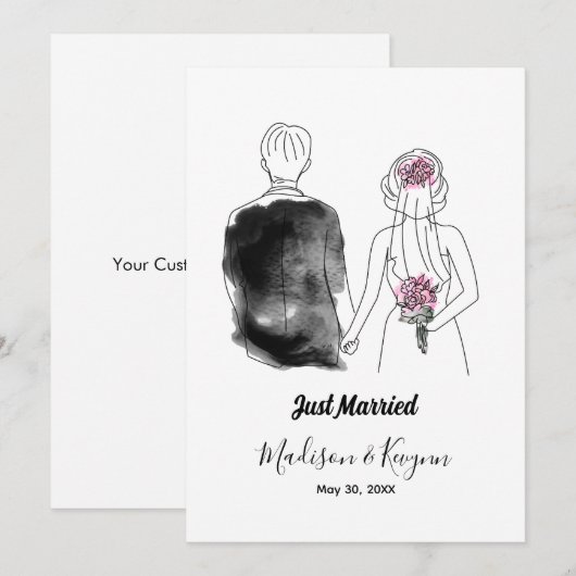 Custom bruid en bruidegom | Vrijgezellenfeest Kaar Kaart (Voorkant / Achterkant)