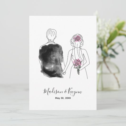 Custom bruid en bruidegom | Vrijgezellenfeest Kaar Kaart (Staand voorkant)