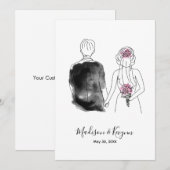 Custom bruid en bruidegom | Vrijgezellenfeest Kaar Kaart (Voorkant / Achterkant)