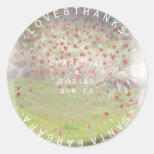 Custom Bruiloft Bedankt Roze Roze Hart Rustiek