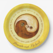 CUSTOM BRUILOFT BORD 9" Gouden YinYang duiven Harm (Voorkant)
