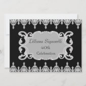 Custom bruiloft zwart kant kaart (Achterkant)