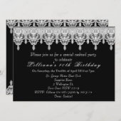 Custom bruiloft zwart kant kaart (Voorkant / Achterkant)