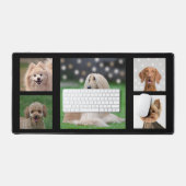 Custom Bruin Beige Hond Foto's op Black Desk Mat (Keyboard & Muis)
