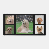 Custom Bruin Beige Hond Foto's op Black Desk Mat (Voorkant)