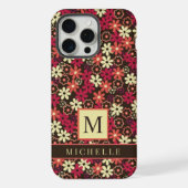 Custom Bruin Bloemen Geel Roze Sinaasappel Bloemen iPhone Hoesje (Achterkant)