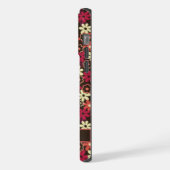 Custom Bruin Bloemen Geel Roze Sinaasappel Bloemen iPhone Hoesje (Linkerkant)