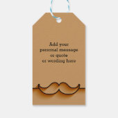 CUSTOM Bruin Elegant Mustache Vaderdag Cadeaulabel (Achterkant)