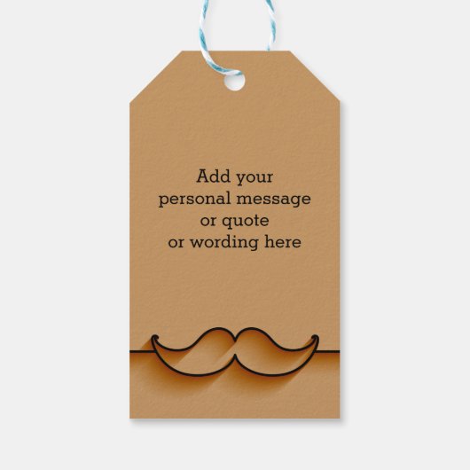 CUSTOM Bruin Elegant Mustache Vaderdag Cadeaulabel (Achterkant)