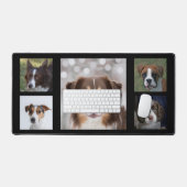 Custom Bruin en Witte Hond Foto's op Zwart Bureaumat (Keyboard & Muis)