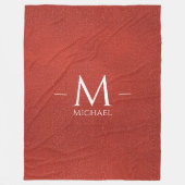 Custom bruin lederen look monogram Sjabloon Fleece Deken (Voorkant)