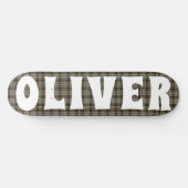 custom bruin Schotse tartan dambord Persoonlijk Skateboard (Horizontaal)