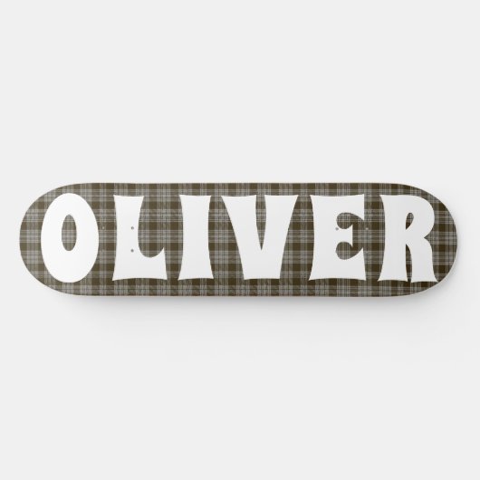 custom bruin Schotse tartan dambord Persoonlijk Skateboard (Horizontaal)