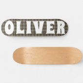 custom bruin Schotse tartan dambord Persoonlijk Skateboard (Horizontaal)