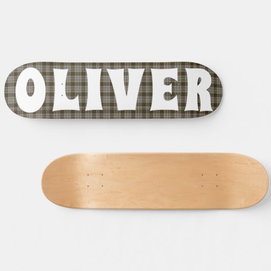 custom bruin Schotse tartan dambord Persoonlijk Skateboard (Horizontaal)